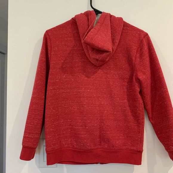 Cat & Jack target boys red fuzzy hoodie jacket zipper pockets size M 8/10 Sherpa - Picture 9 of 9